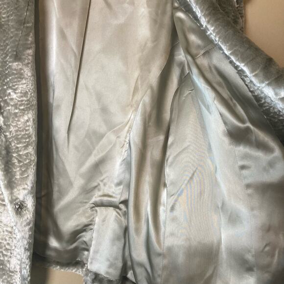 Etcetera Silver Platinum‎ Croc Embossed Faux Fur Jacket Size 14 - Picture 6 of 16